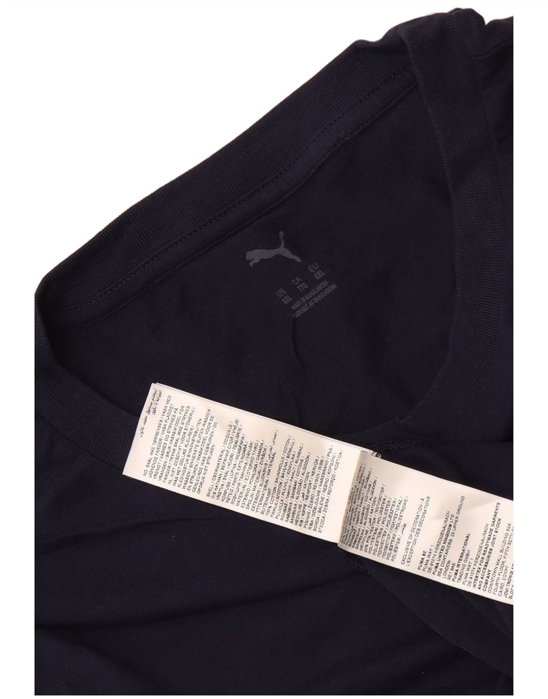 Puma Mens T-Shirt Top 2XL Navy Blue Cotton