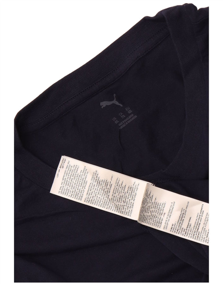 Puma Mens T-Shirt Top 2XL Navy Blue Cotton