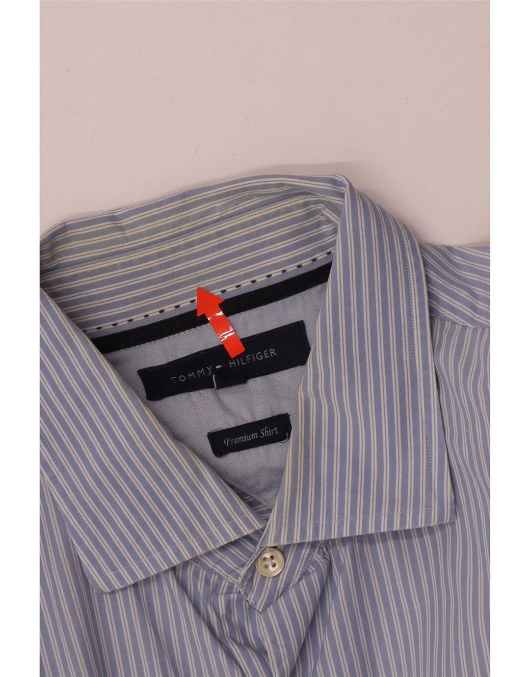 Tommy Hilfiger Mens Regular Fit Shirt XL Blue Striped Cotton