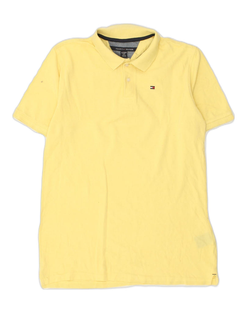 TOMMY HILFIGER Boys Polo Shirt 15-16 Years XL  Yellow Cotton | Vintage Tommy Hilfiger | Thrift | Second-Hand Tommy Hilfiger | Used Clothing | Messina Hembry 