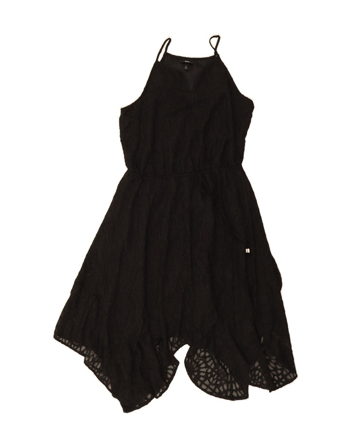 MOSSIMO Womens Sleeveless Asymmetrical Dress UK 14 Large Black Polyester Vintage Mossimo and Second-Hand Mossimo from Messina Hembry 