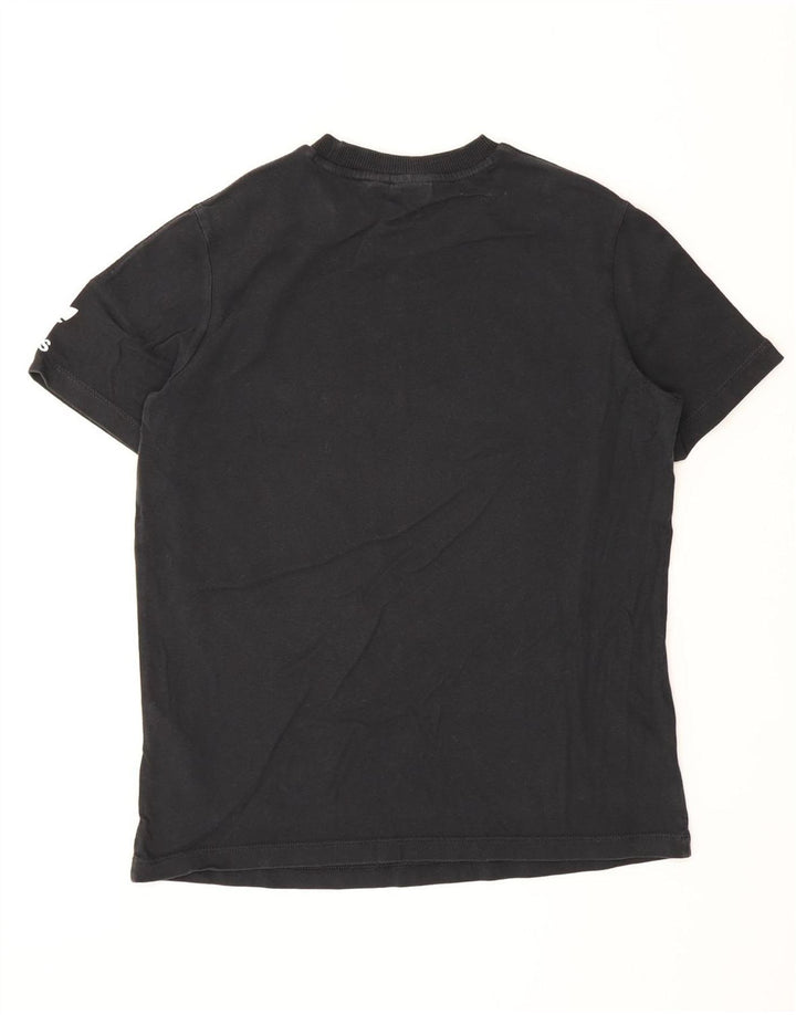 Adidas Womens T-Shirt Top UK 12 Medium  Black Cotton