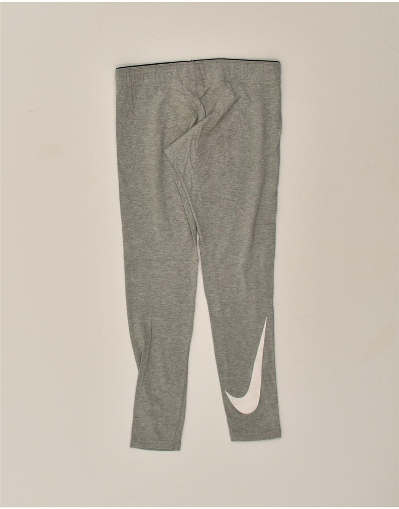 NIKE Girls Graphic Leggings 8-9 Years Small Grey Cotton | Vintage Nike | Thrift | Second-Hand Nike | Used Clothing | Messina Hembry 