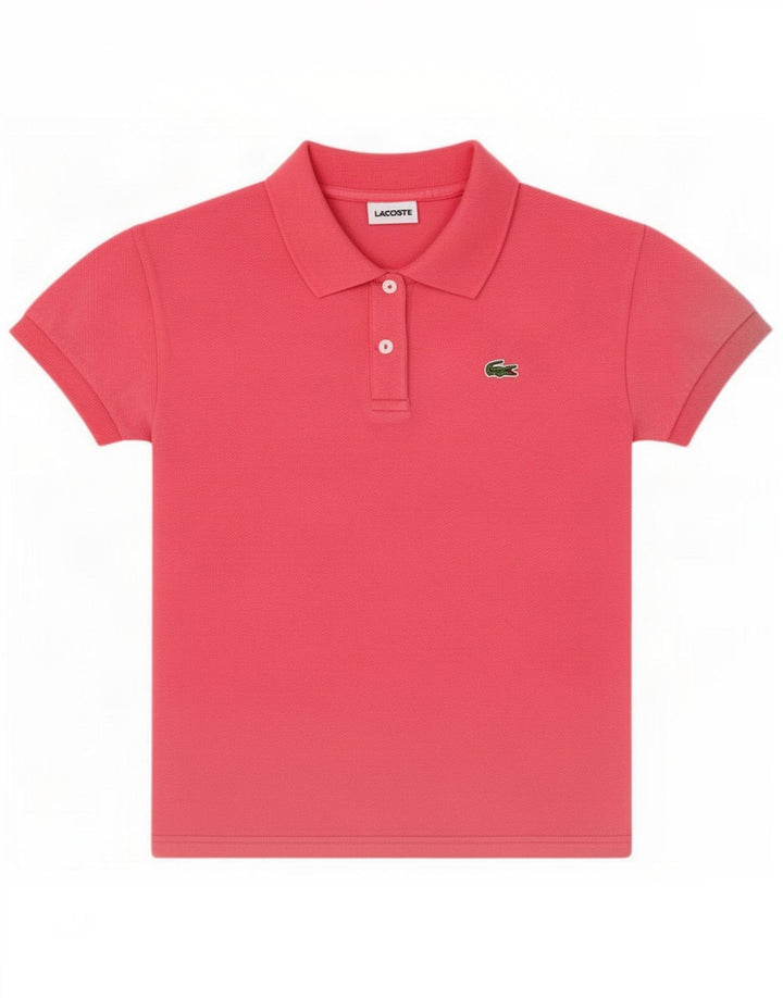Lacoste Womens Polo Shirt Size 40 Medium Pink Cotton
