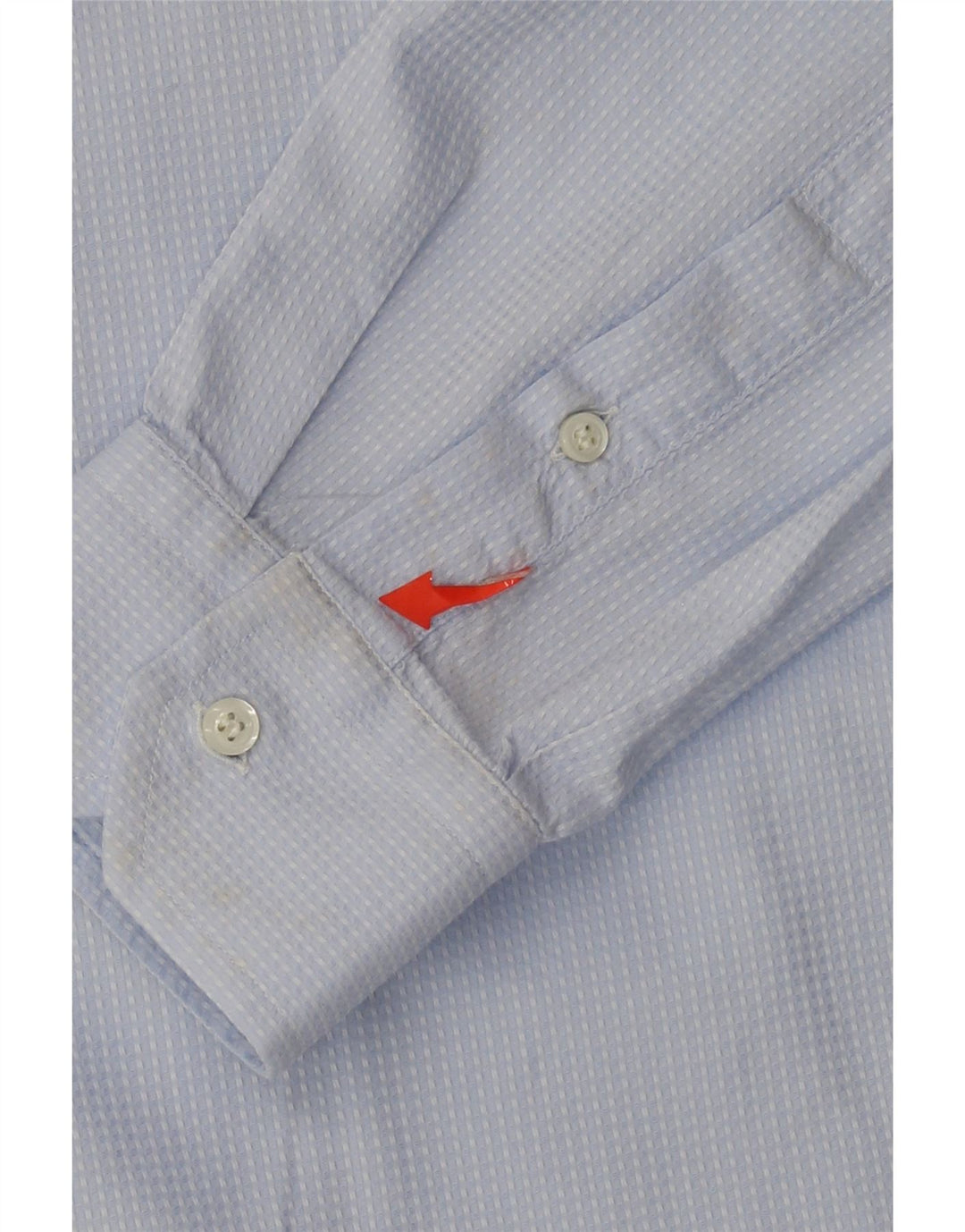 Roccobarocco Mens Shirt Size 41 16 Large Blue Spotted Cotton