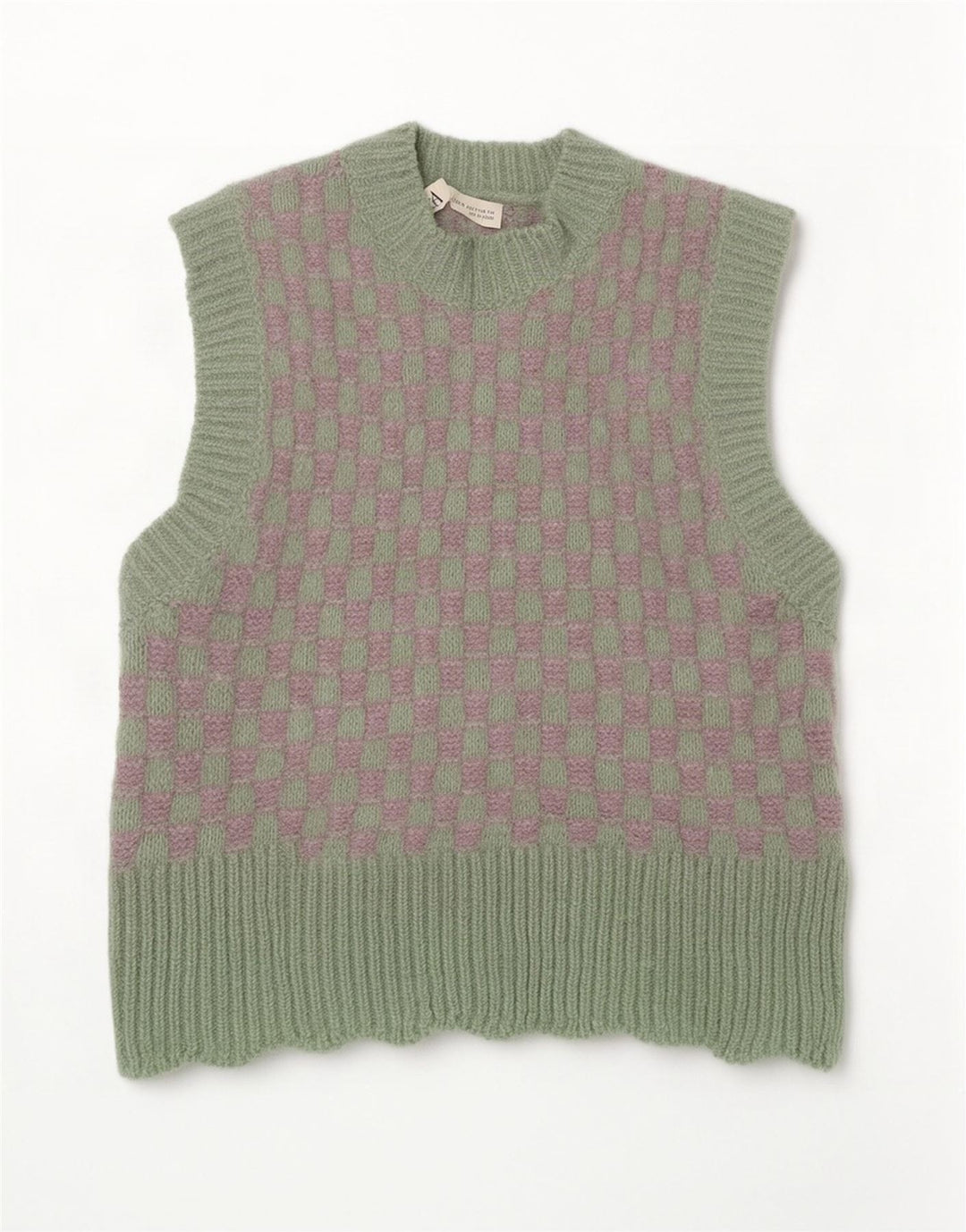 Zara Womens Crop Vest Tank Top UK 10 Small Green Check