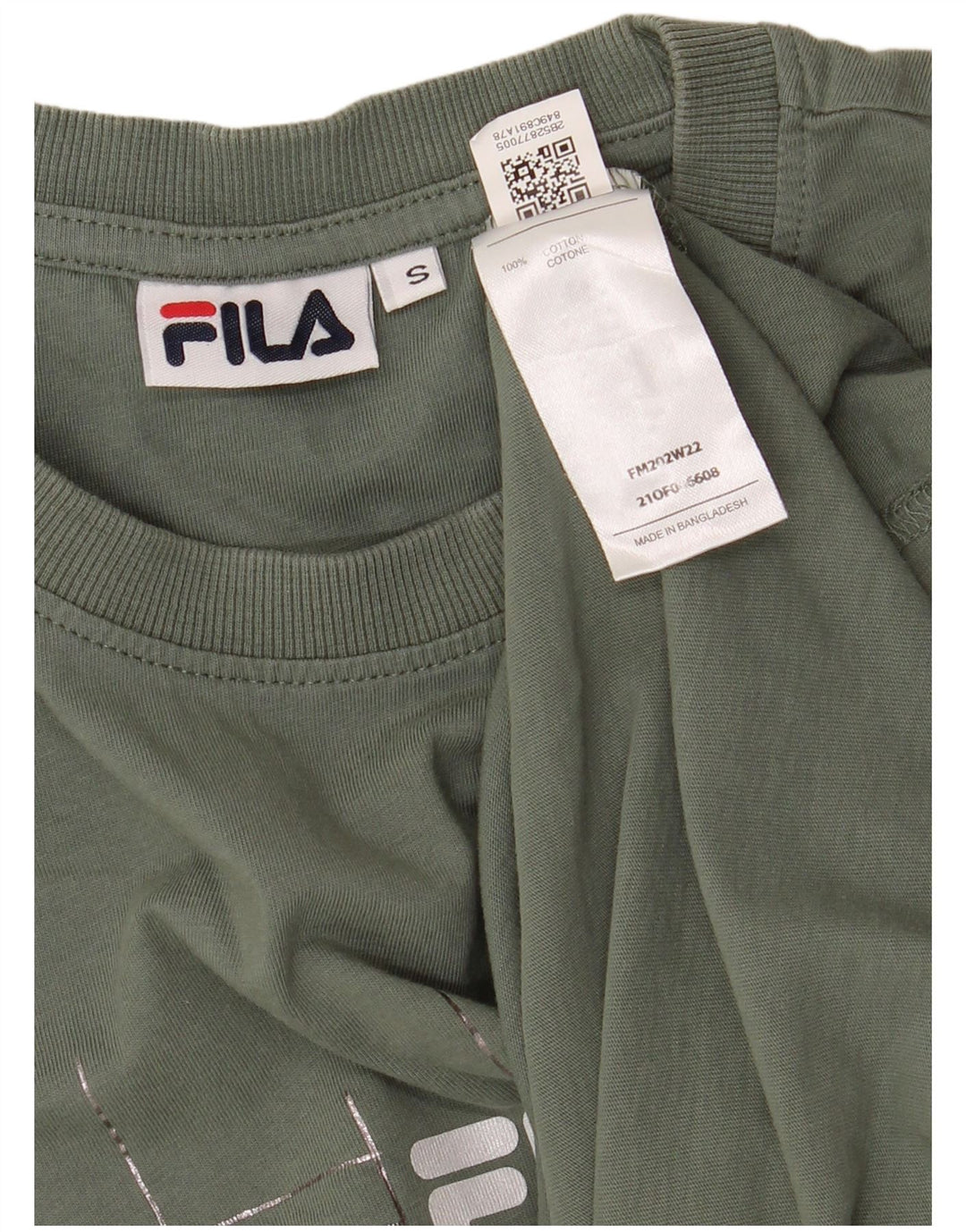 FILA Mens Graphic T-Shirt Top Small Khaki Cotton