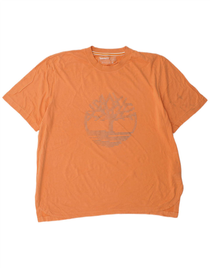 TIMBERLAND Mens Oversized Graphic T-Shirt Top XL Orange Cotton