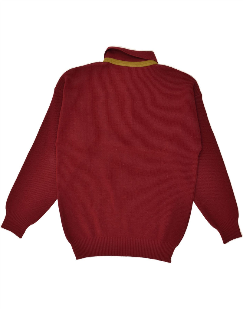 NORTH POLE Mens Polo Neck Jumper Sweater Large Red Virgin Wool | Vintage North Pole | Thrift | Second-Hand North Pole | Used Clothing | Messina Hembry 