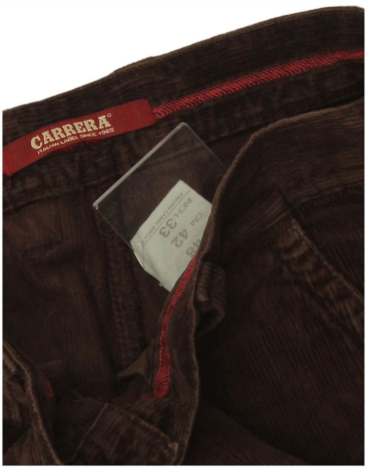 CARRERA Mens Straight Corduroy Trousers IT 48 Medium W32 L30 Brown Cotton