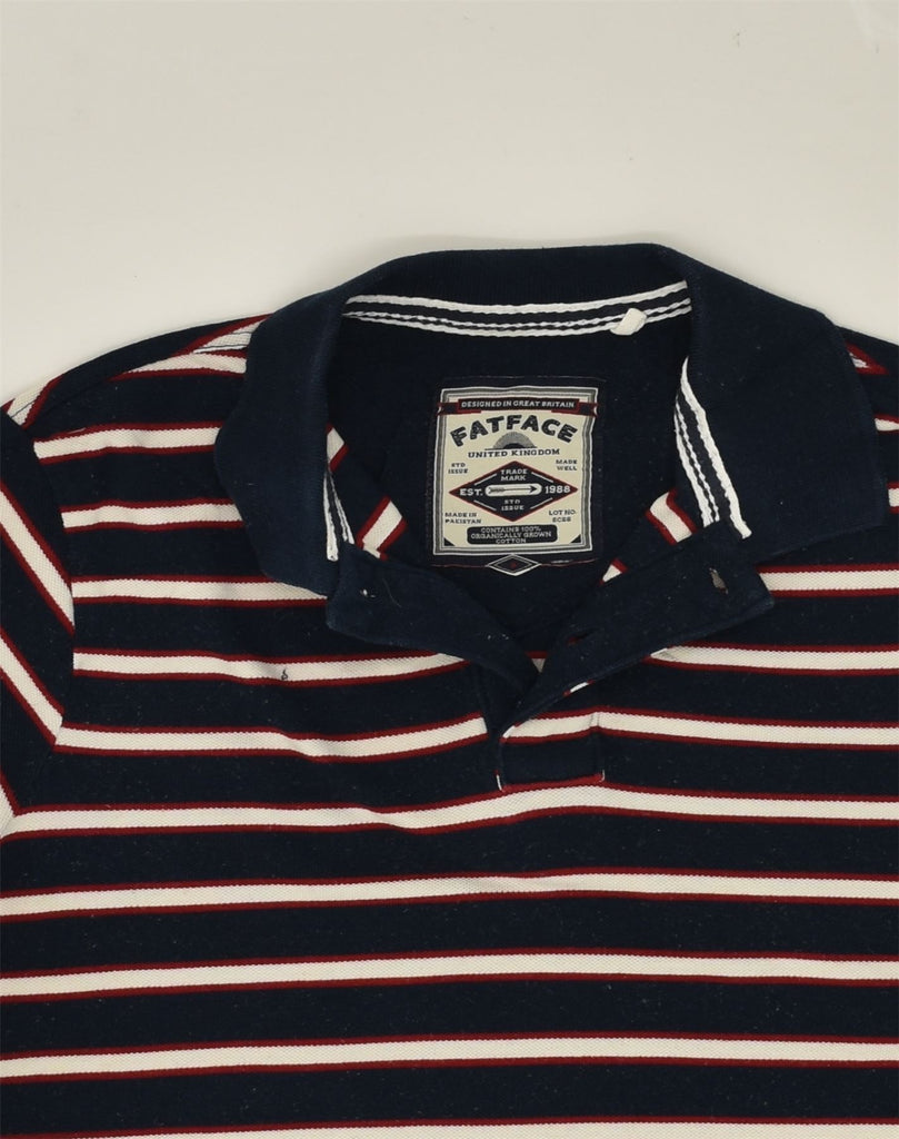 FAT FACE Mens Polo Shirt Small Navy Blue Striped Cotton | Vintage Fat Face | Thrift | Second-Hand Fat Face | Used Clothing | Messina Hembry 