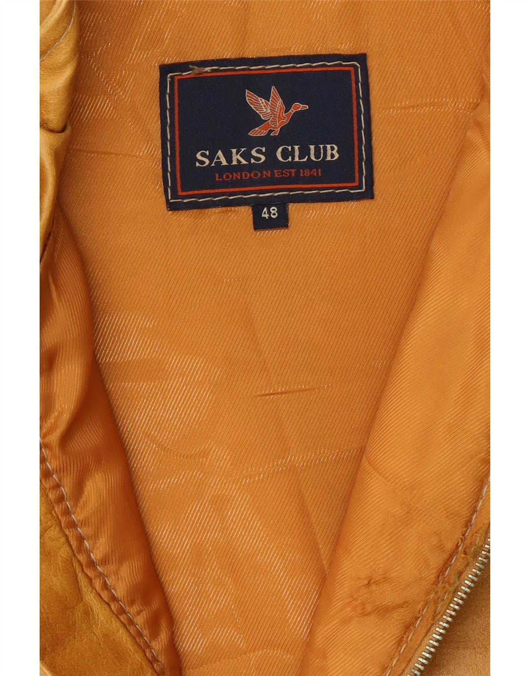 Saks Club Mens Padded Leather Gilet IT 48 Medium Beige