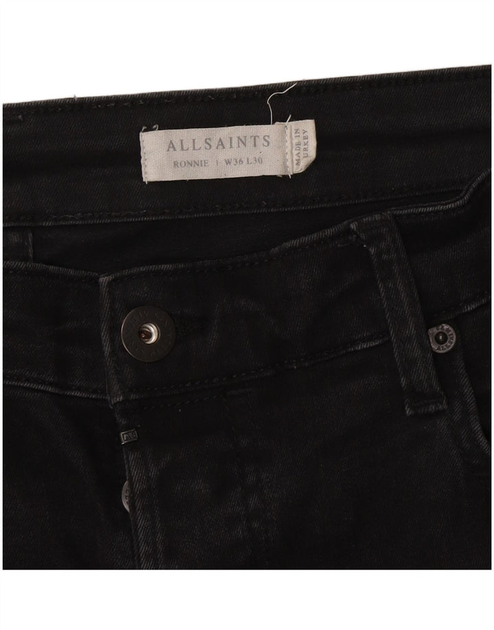All Saints Mens Ronnie Slim Jeans W36 L30 Black Cotton