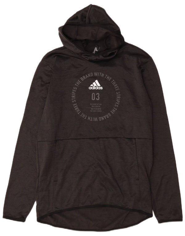 Adidas Mens Climawarm Graphic Hoodie Jumper Medium Black Polyester