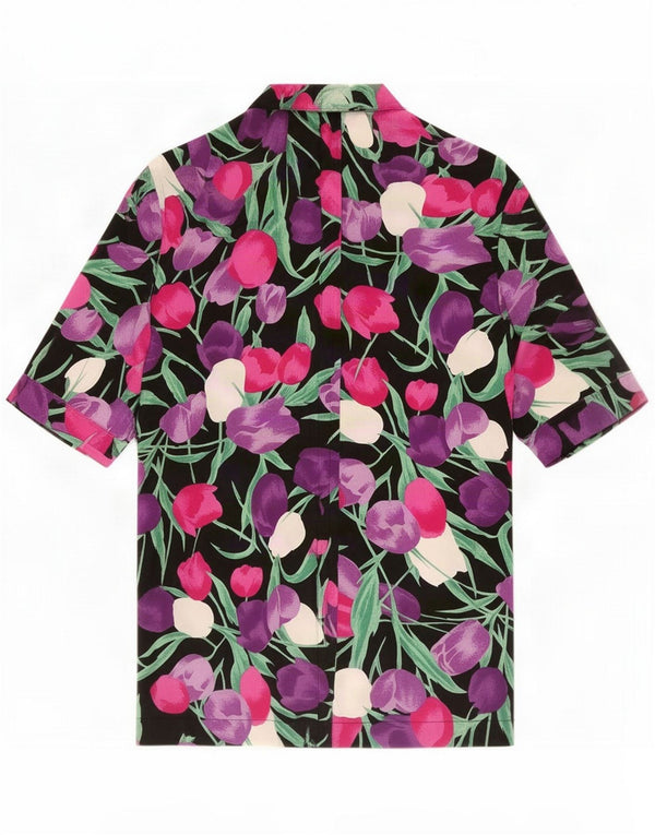 Superior Womens Short Sleeve Shirt Blouse IT 46 Large Multicoloured Floral