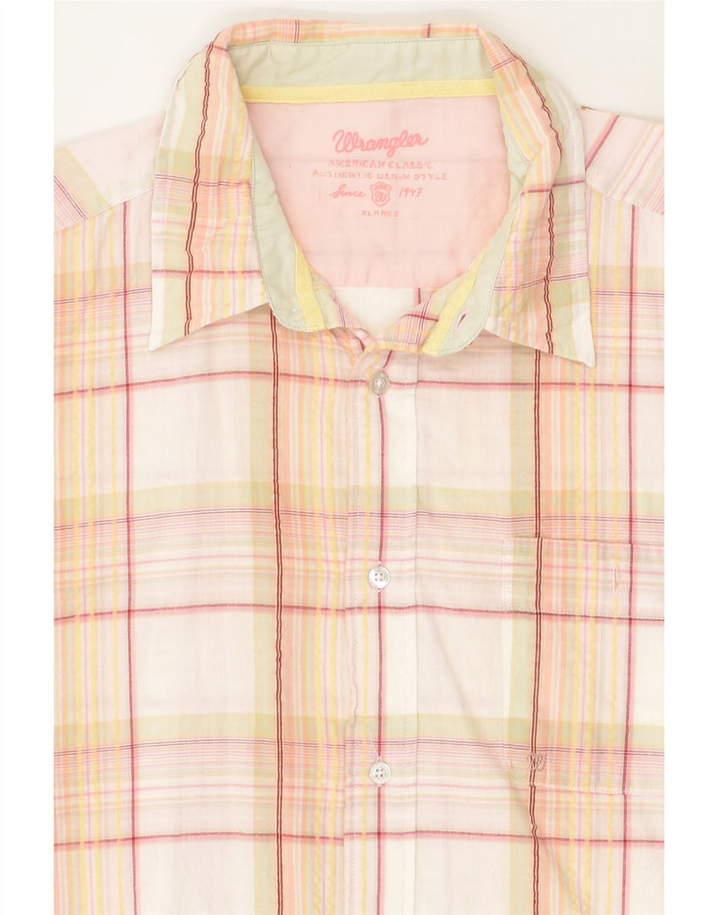 WRANGLER Mens Shirt XL Beige Check Cotton | Vintage Wrangler | Thrift | Second-Hand Wrangler | Used Clothing | Messina Hembry 