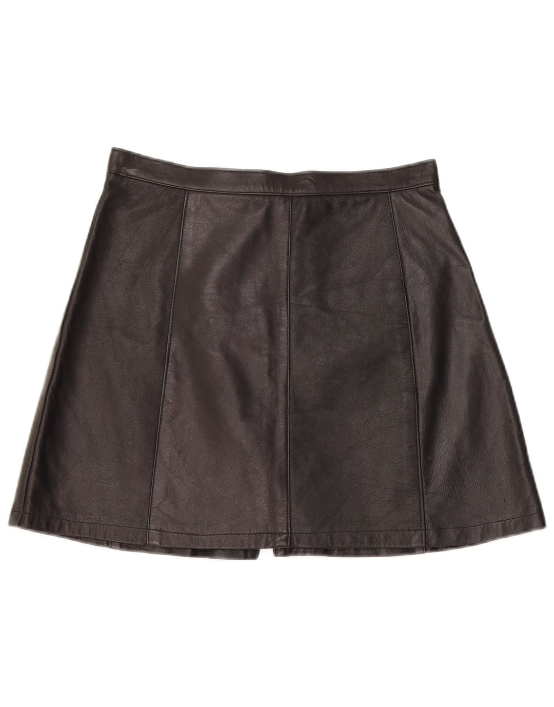 Vintage Womens Mini Leather Skirt W28 Medium Black