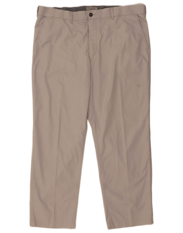 Marks & Spencer Mens Straight Chino Trousers W40 L29 Grey Cotton