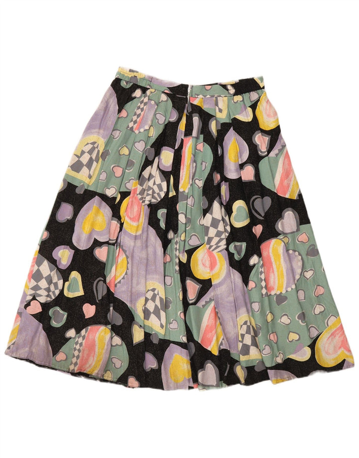 Vintage Womens Pleated Skirt EU 40 Medium W30 Multicoloured Heart