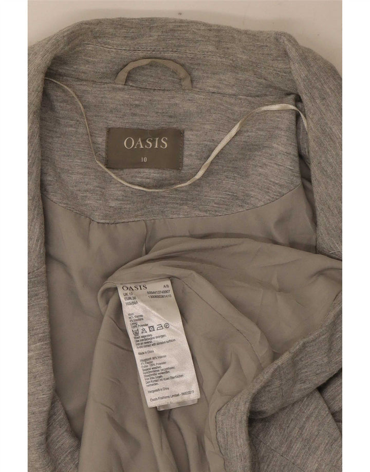 Oasis Womens 1 Button Blazer Jacket UK 10 Small Grey Flecked Viscose