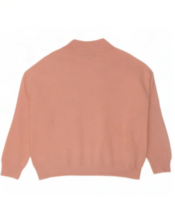Marks & Spencer Womens Oversized V-Neck Jumper Sweater UK 10 Small Pink