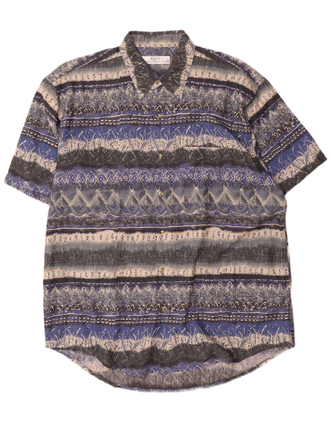 St. Bernard Mens Short Sleeve Shirt Medium Multicoloured Striped Viscose