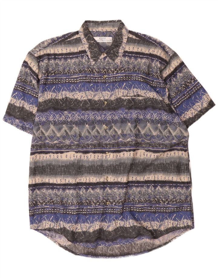 St. Bernard Mens Short Sleeve Shirt Medium Multicoloured Striped Viscose