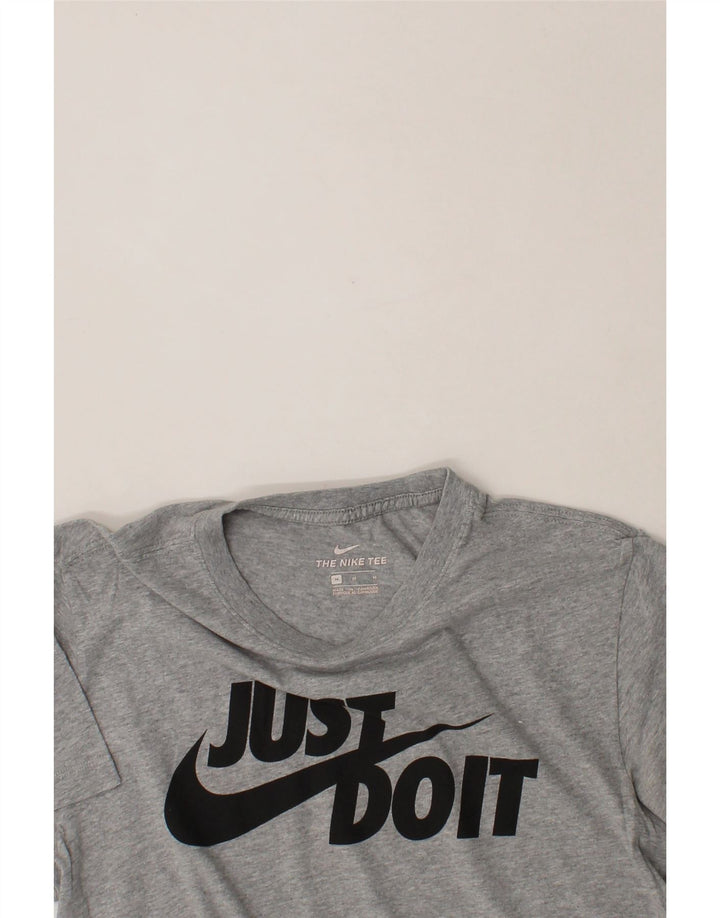 NIKE Mens Graphic T-Shirt Top Medium Grey Vintage Nike and Second-Hand Nike from Messina Hembry 
