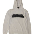 Champion Mens Graphic Hoodie Jumper Medium White Cotton