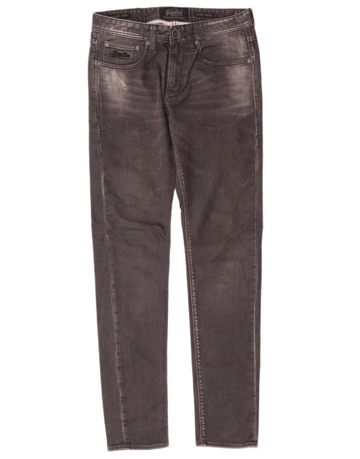 SUPERDRY Mens Slim Tapered Jeans W30 L32 Grey Cotton