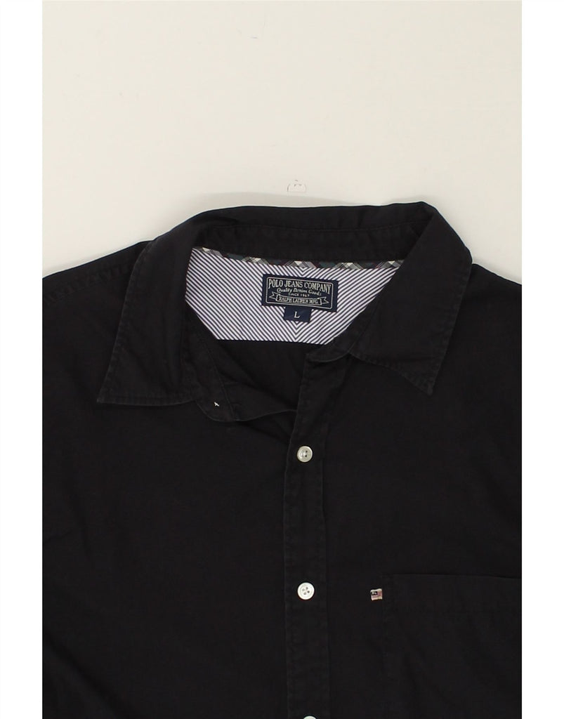 POLO RALPH LAUREN Mens Shirt Large Black Cotton | Vintage Polo Ralph Lauren | Thrift | Second-Hand Polo Ralph Lauren | Used Clothing | Messina Hembry 
