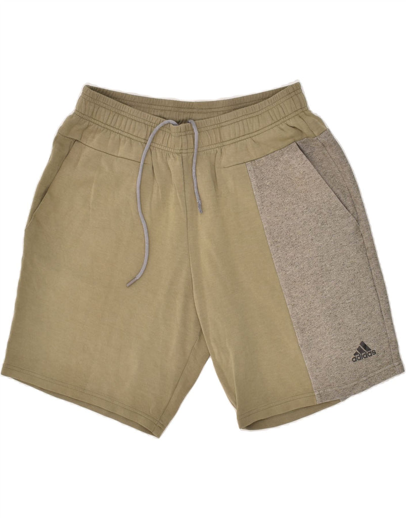 ADIDAS Mens Sport Shorts Large Beige Colourblock Cotton | Vintage Adidas | Thrift | Second-Hand Adidas | Used Clothing | Messina Hembry 