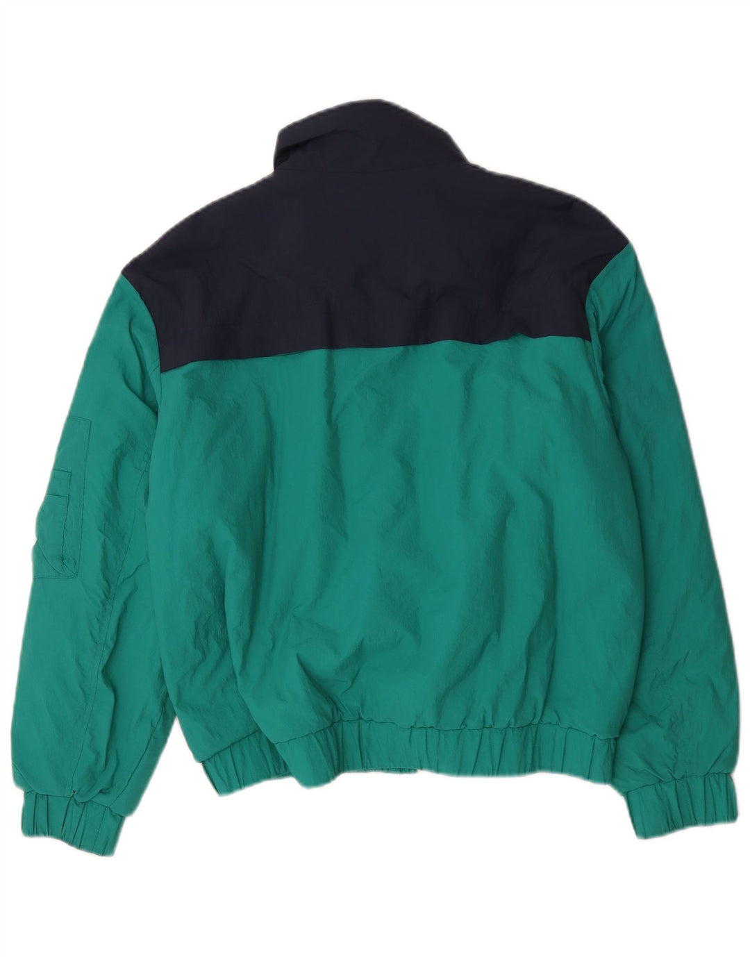 Tommy Hilfiger Mens Padded Bomber Jacket UK 36 Small Green Colourblock