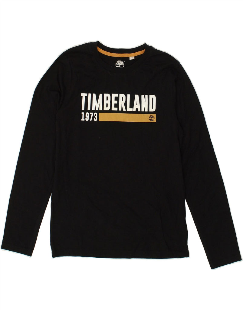 TIMBERLAND Boys Graphic Top Long Sleeve 14-15 Years Small  Black Cotton | Vintage Timberland | Thrift | Second-Hand Timberland | Used Clothing | Messina Hembry 