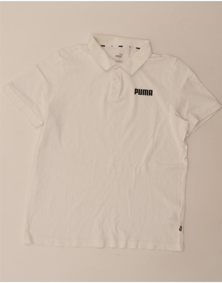 PUMA Mens Polo Shirt Large White Cotton