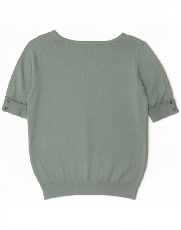 Marks & Spencer Womens Blouse Top UK 16 Large Green Viscose