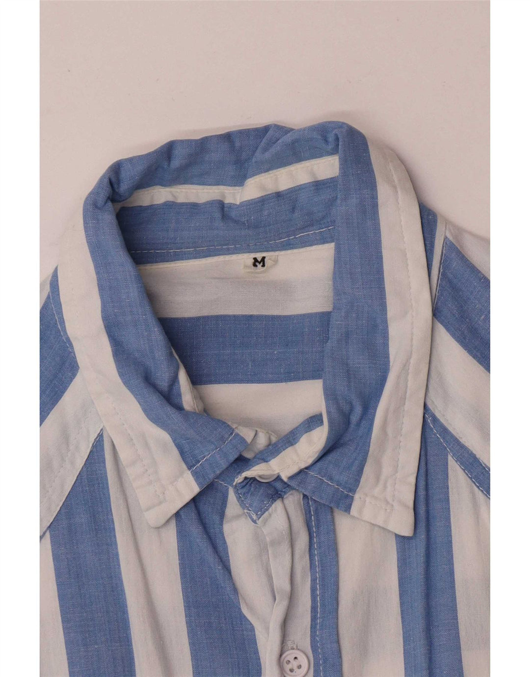 Vintage Mens Shirt Medium Blue Striped