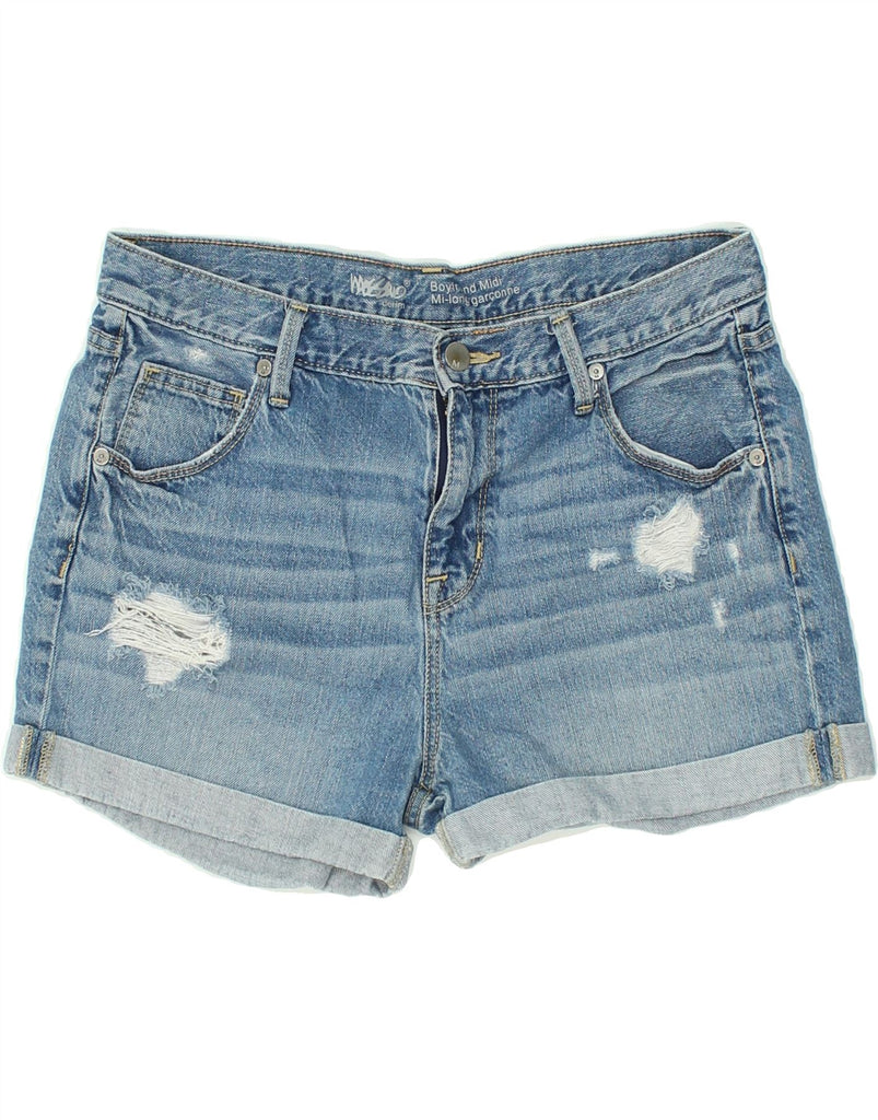 MOSSIMO Womens Boyfriend Distressed Denim Shorts US 6 Medium W34 Blue | Vintage Mossimo | Thrift | Second-Hand Mossimo | Used Clothing | Messina Hembry 