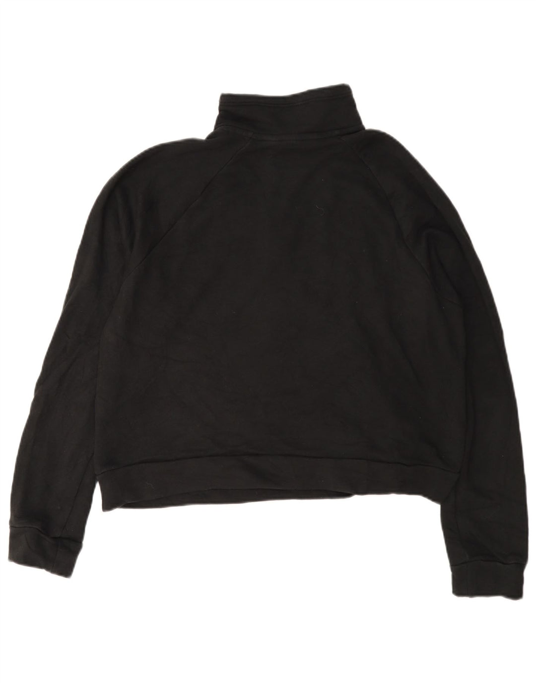 Puma Womens Crop Graphic Zip Neck Sweatshirt Jumper UK 14 Medium Black
