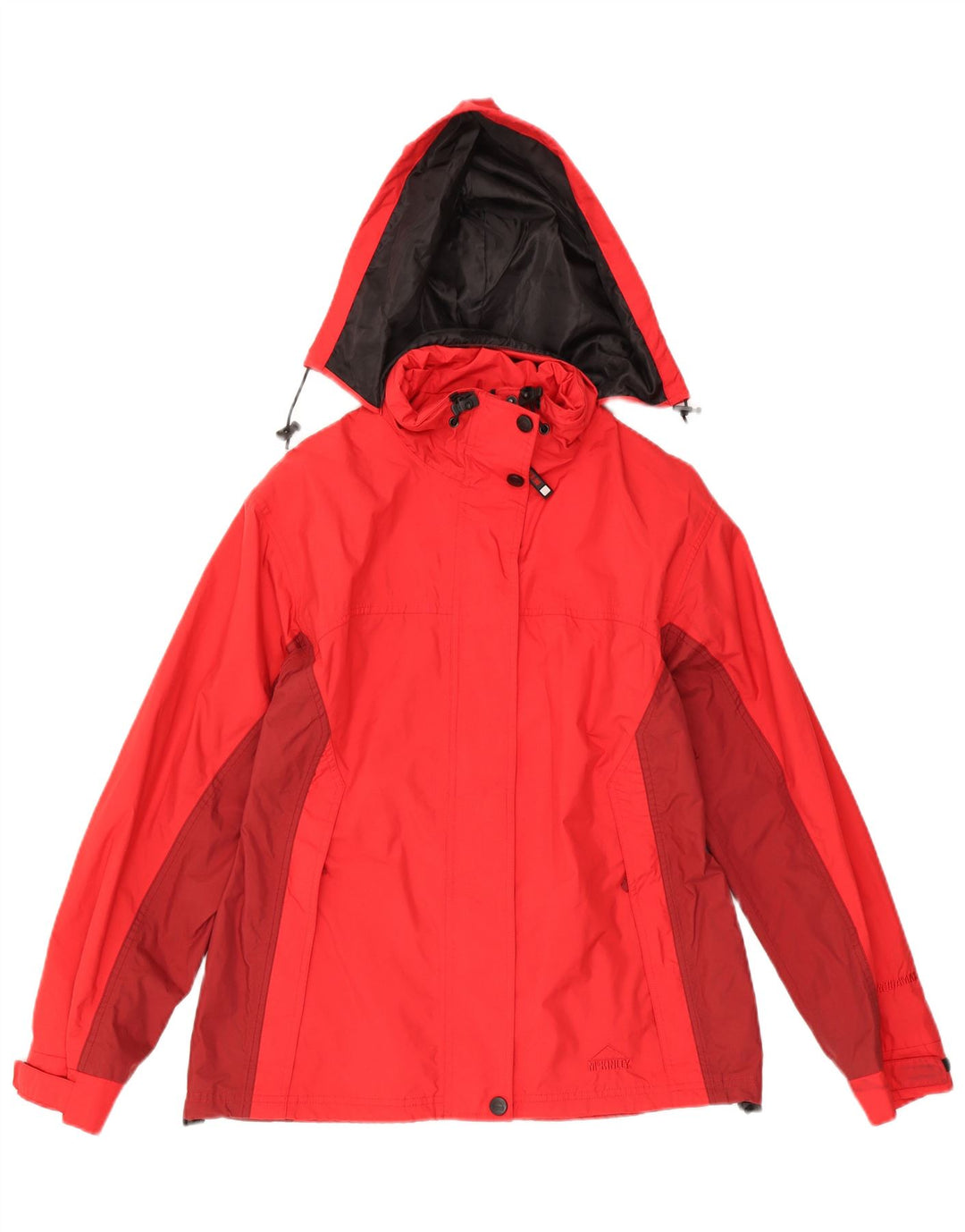 McKinley Womens Hooded Rain Jacket EU 40 Medium Red Colourblock Polyamide
