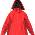 McKinley Womens Hooded Rain Jacket EU 40 Medium Red Colourblock Polyamide