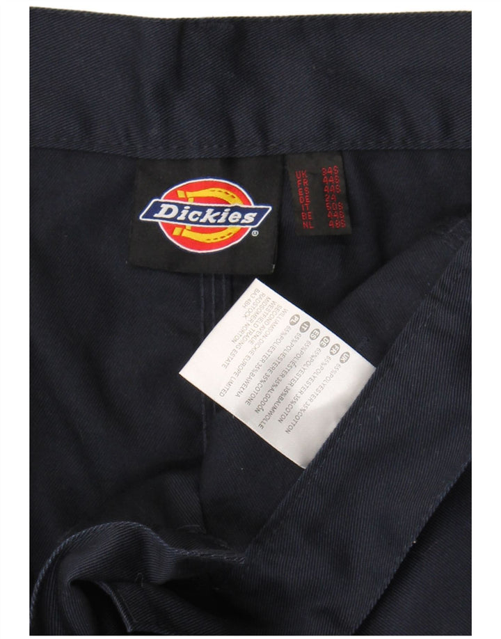Dickies Mens Straight Cargo Trousers W34 L29 Navy Blue Polyester