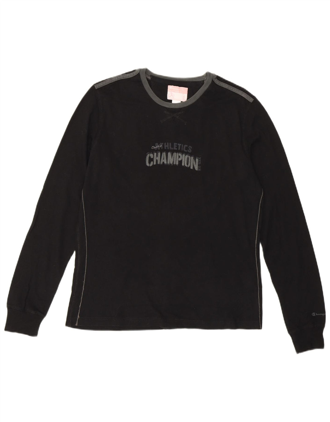 CHAMPION Womens Heritage Fit Graphic T-Shirt Top UK 14 Large Black Cotton