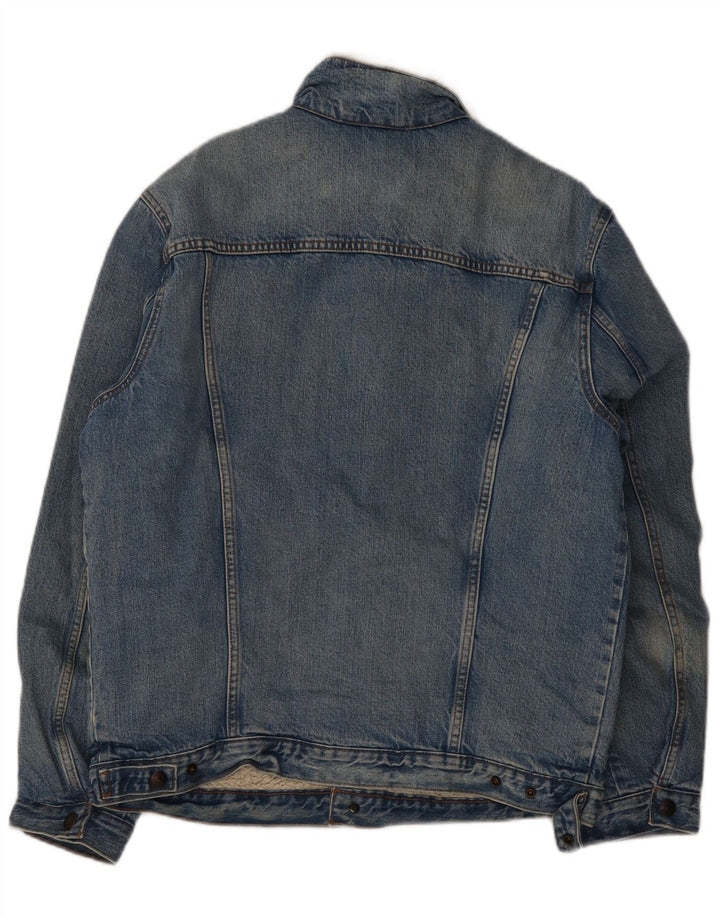 Levi's Mens Sherpa Denim Jacket UK 40 Large Blue Cotton