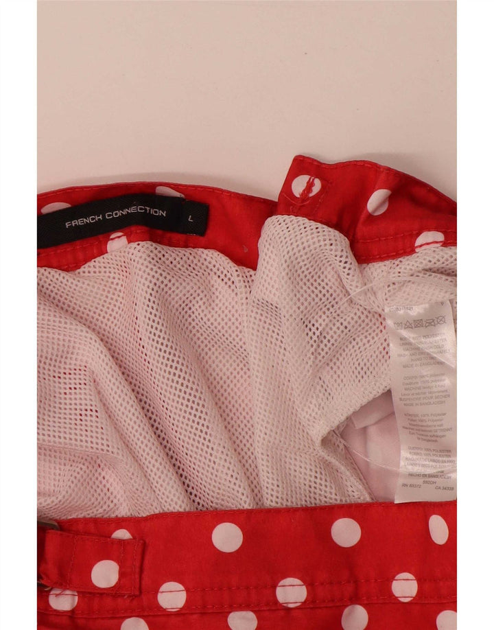 French Connection Womens Swimming Shorts UK 16 Large Red Polka Dot