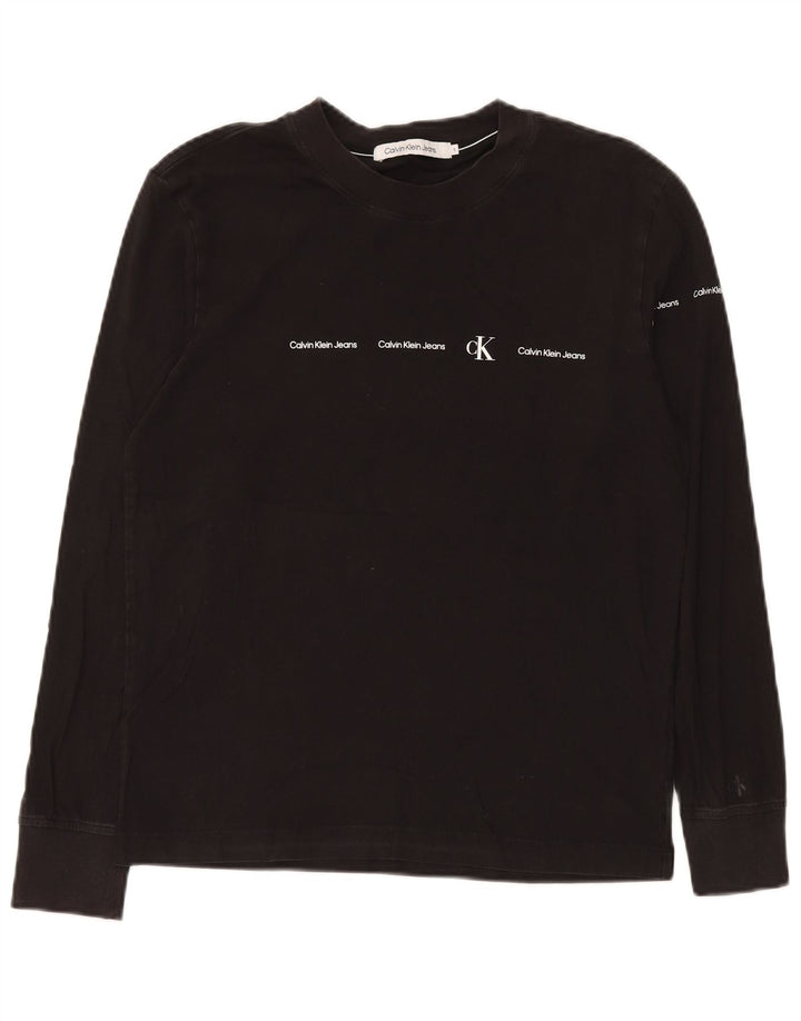 Calvin Klein Jeans Mens Graphic Top Long Sleeve Small Black Cotton