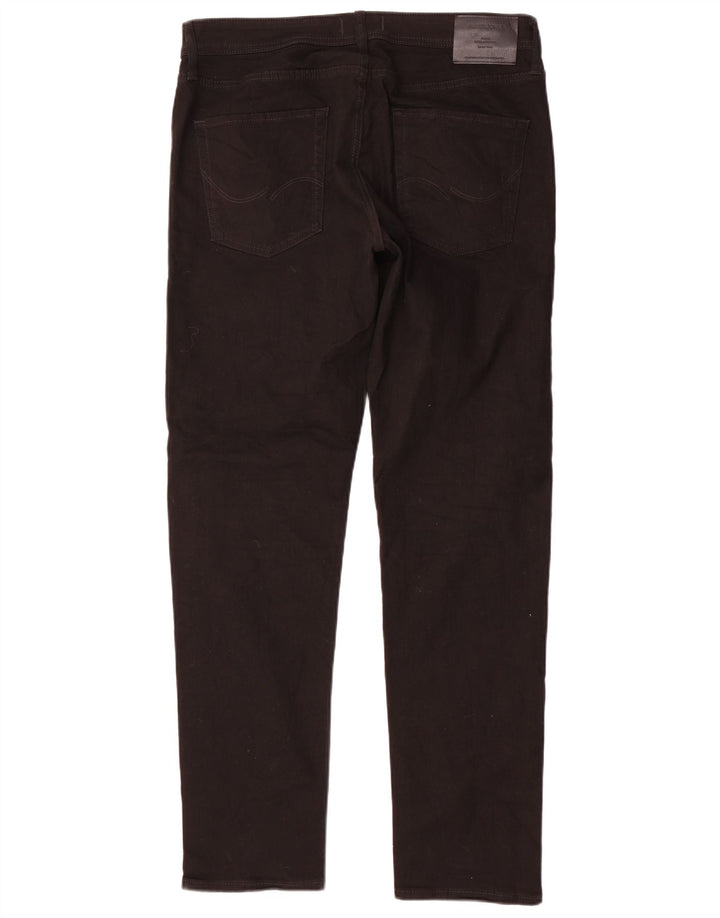 Jack & Jones Mens Slim Jeans W34 L34 Black Cotton