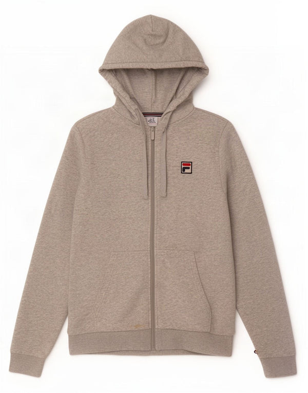 Fila Mens Zip Hoodie Sweater XS Grey Cotton