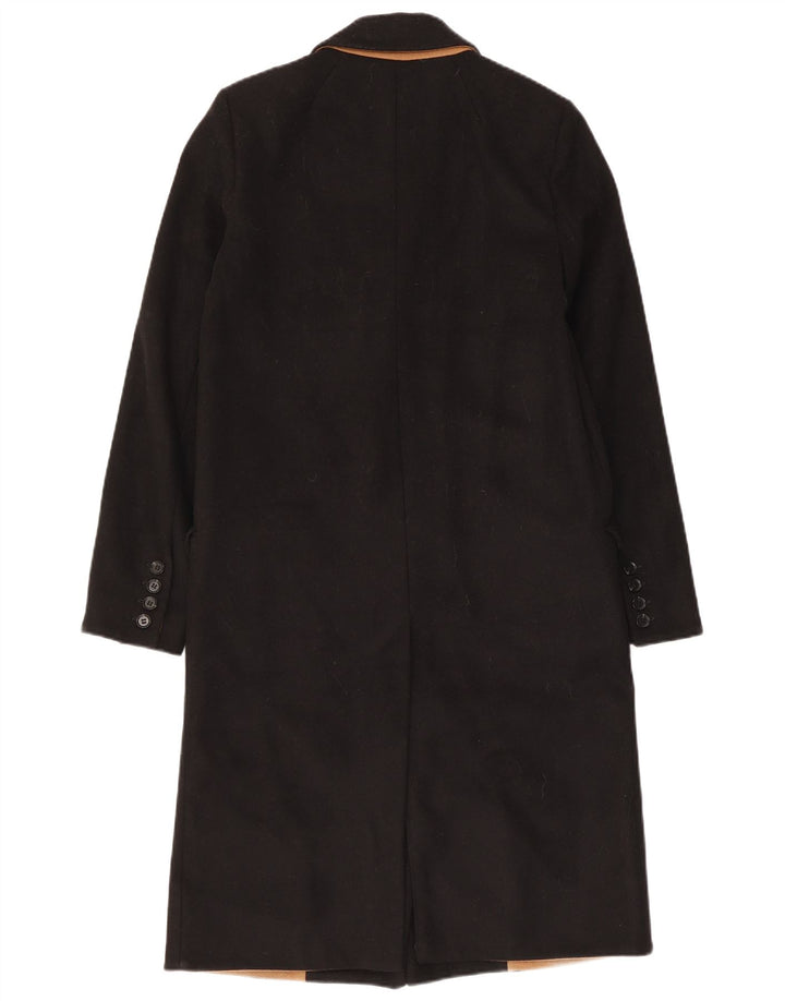 Topshop Womens Overcoat UK 8 Small Black Wool