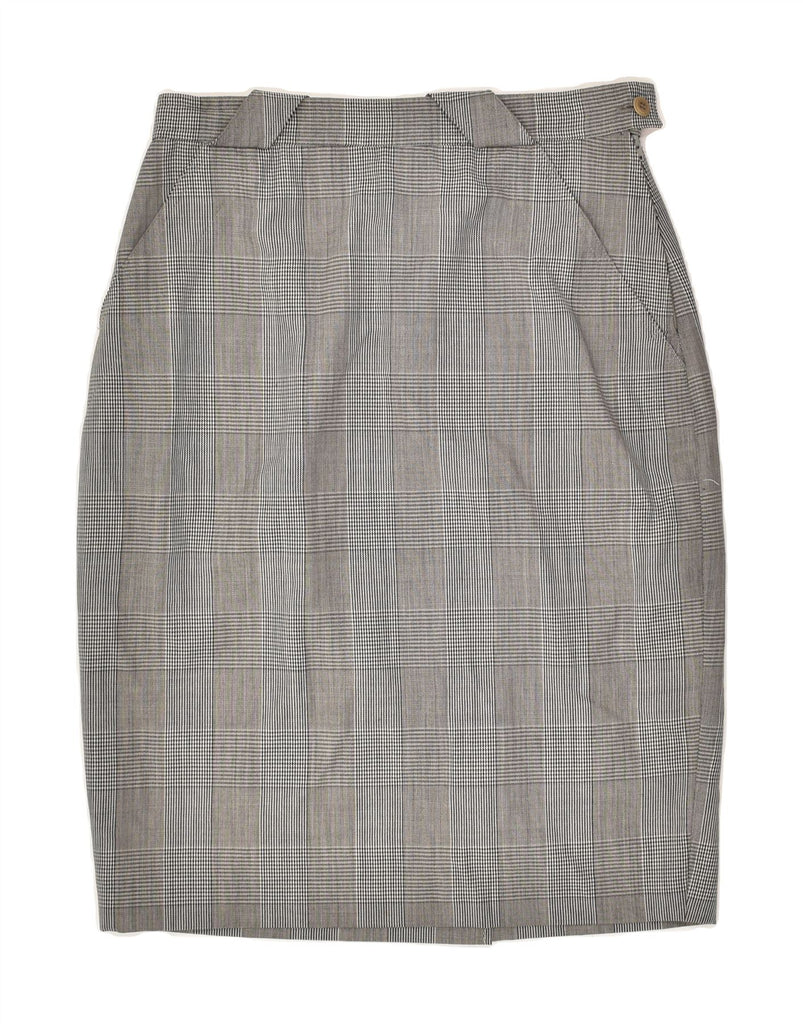 MAX MARA Womens Pencil Skirt UK 12 Medium W28  Grey Houndstooth | Vintage Max Mara | Thrift | Second-Hand Max Mara | Used Clothing | Messina Hembry 